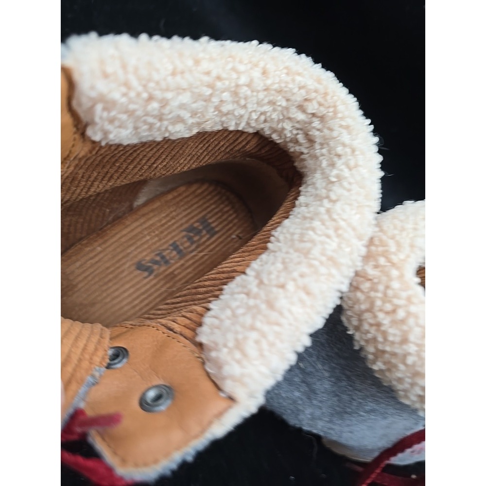 KORKS Size 10 EVIE LACE UP WOOL‎ HEELED HIKER ANKLE BOOTIE GRAY Gently Worn - Picture 9 of 9